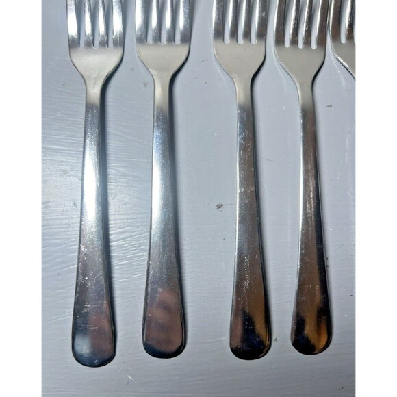 Chrome Stainless Steel Malaysia Flatware Set of 8 Dinner Forks - Picture 3 of 16